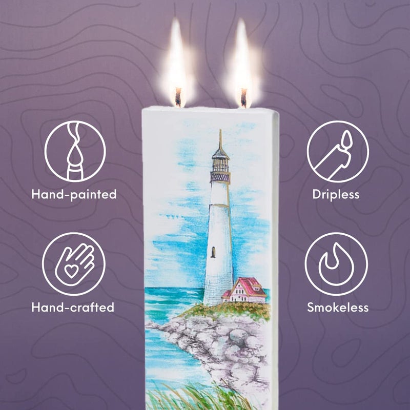 Flatyz Hand Painted Flat Candle | Unscented, Dripless, Smokeless, Decorative | Monetâ€™s Japanese Footbridge | Double Wick with Metal Base | Unique Gift Idea and Home DÃ©cor Accent - Image 5